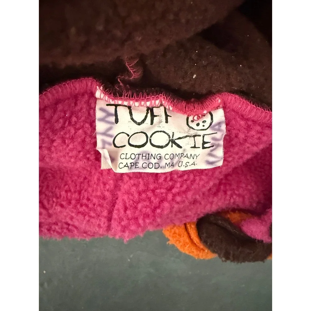 Tuff Cookie Girls Fleece Trapper Hat Brown Pink Orange Floral Braids Size L